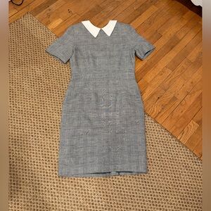 Vintage 1980’s Brooks Brothers Black White Houndstooth Dress with White Collar
